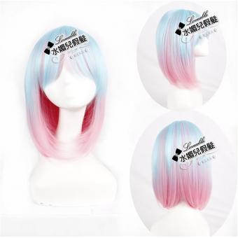cosplay假髮/新款日常天藍+粉紅色短髮MSN 動漫假髮036現貨或預購