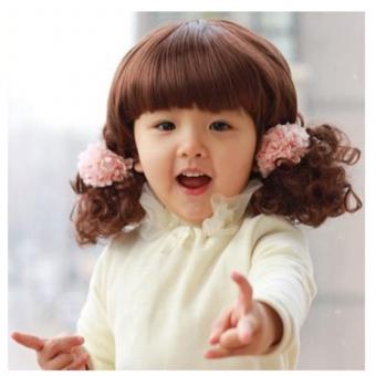 水媚兒假髮 CHF06韓版寶寶假髮女短捲髮嬰兒童梨花假髮髮飾女童髮帶公主拍照款一件